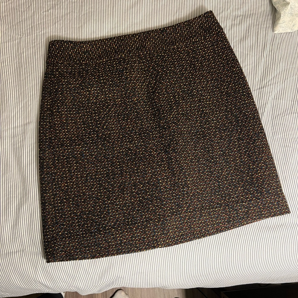 LOFT Black and Brown Mini Skirt